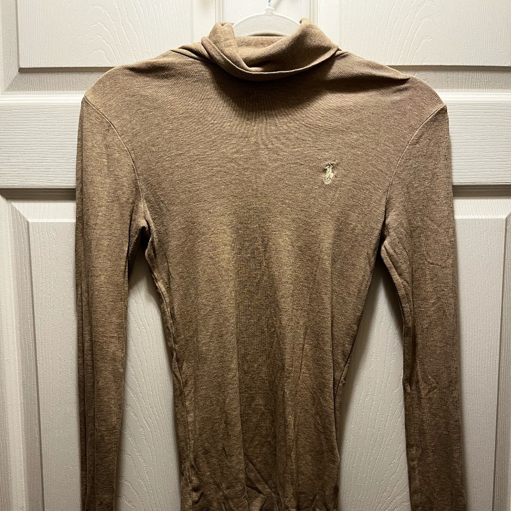 Polo by Ralph Lauren Small Turtleneck Long Sleeved Beige Top